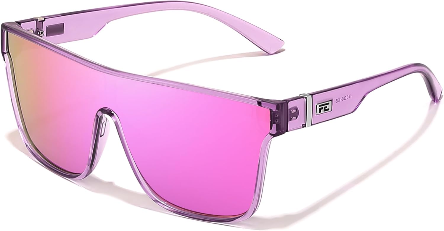 

Солнцезащитные очки FEISEDY для женщин и мужчин, модные зеркальные линзы, солнцезащитные очки для вождения и пляжа с защитой от УФ-излучения UV400, модель B2996, Transparent Purple Frame & Pink Mirror Lens