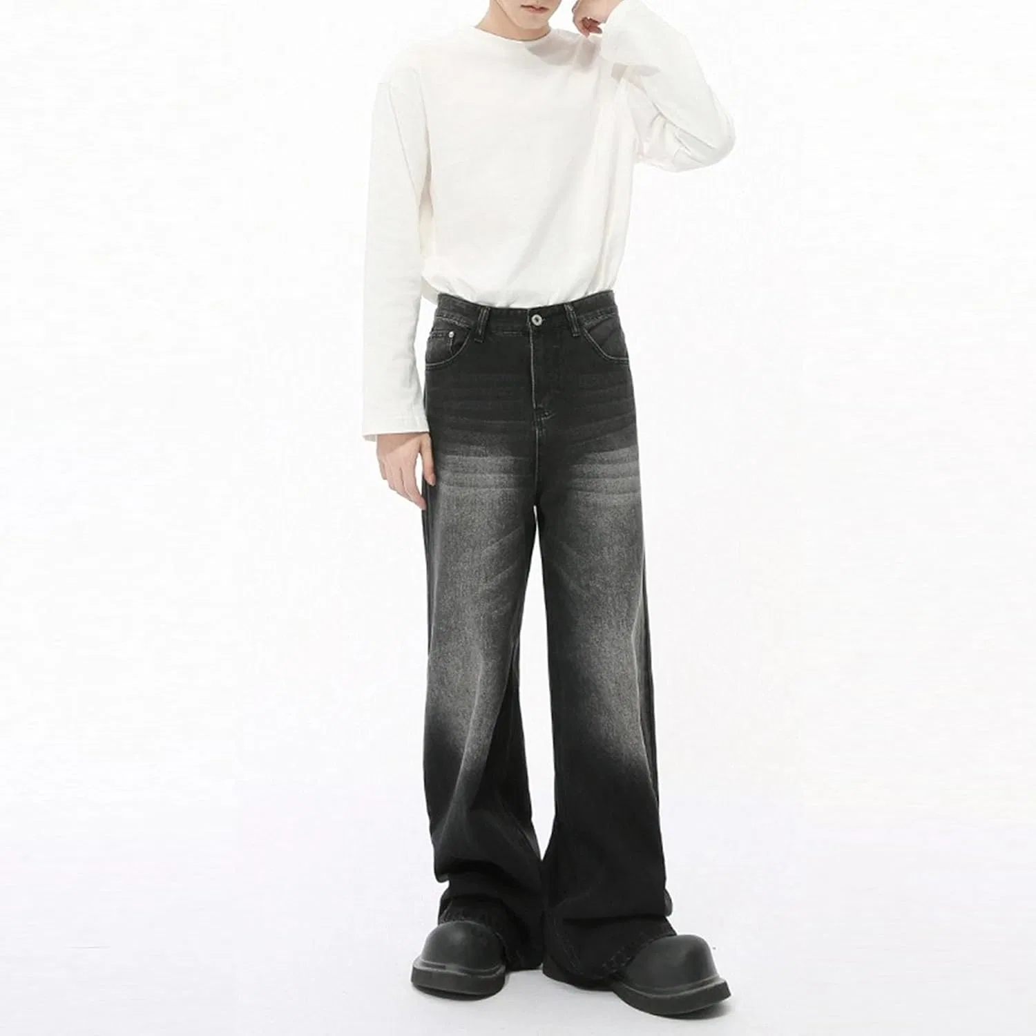 Джинсы свободные Baggy Flared Jeans, Color 7 — фото 4
