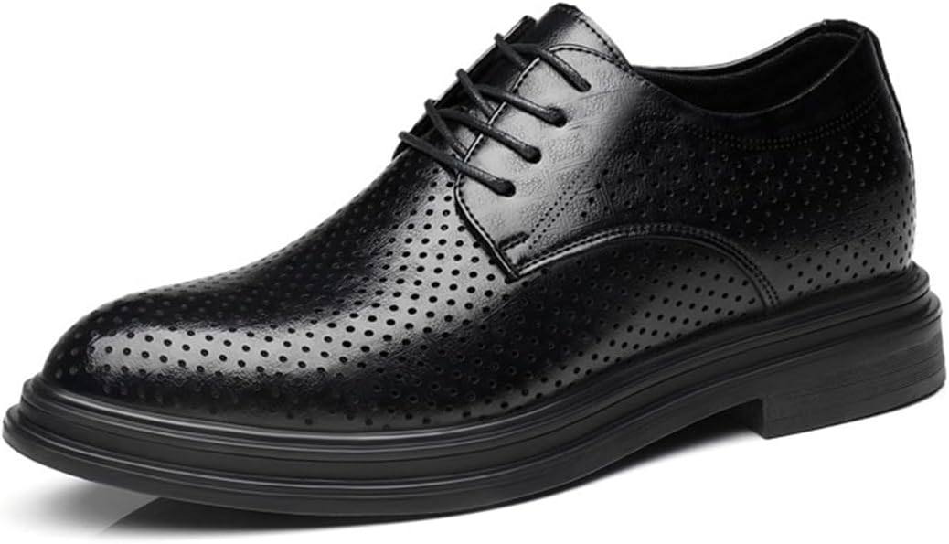 

Мужские невидимые ботинки-платформы UKUBOXBAG, кожаные формальные оксфорды, комфортные классические офисные туфли, 8cm/3.1inchs Mesh