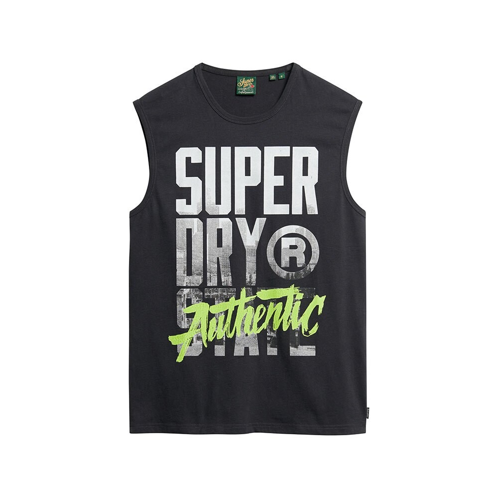 Футболка Superdry Photographic Logo sleeveless T-shirt, черный — фото 3