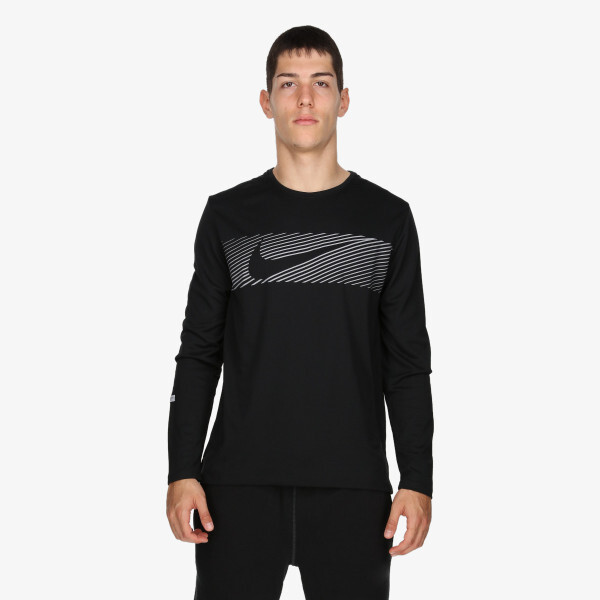 

Футболка с длинными рукавами m nk df uv miler top ls flash Nike, черный