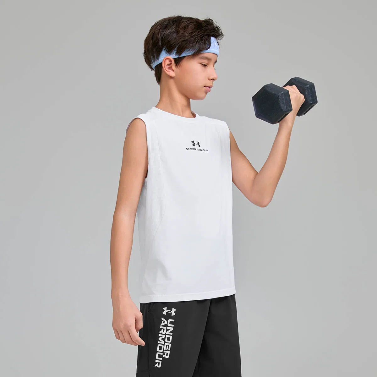 Детский топ с круглым вырезом Under Armour белый — фото 4