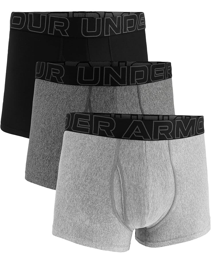 

Боксеры Under Armour 3-Pack Performance Tech Solid 3" Boxer Briefs, цвет Steel