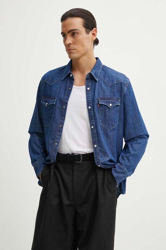 

Хлопковая рубашка Levi's, синий