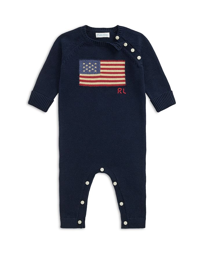

Поло для мальчиков Флаг Хлопковый комбинезон - Baby Ralph Lauren, синий
