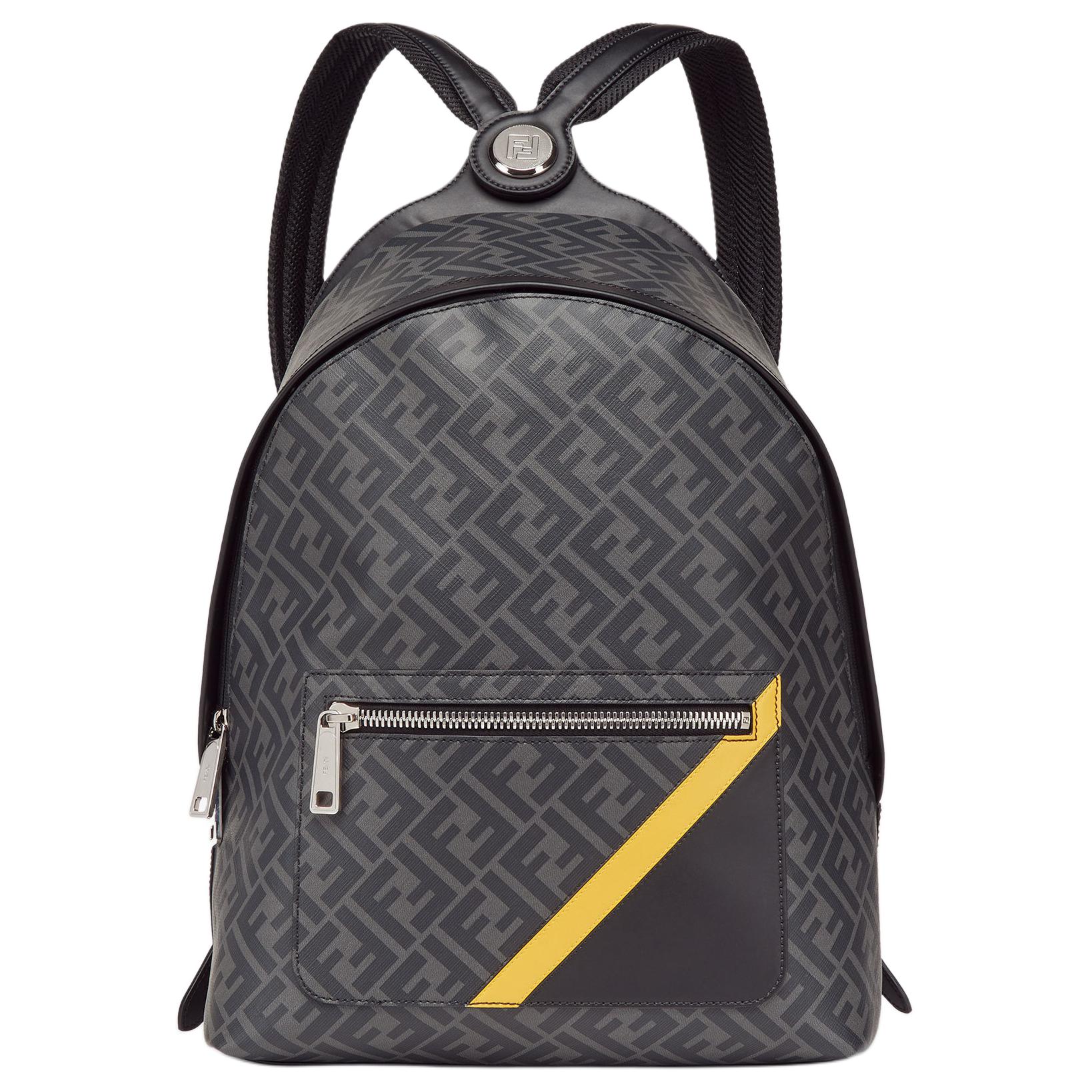 

Рюкзак из холста среднего размера унисекс черный FENDI