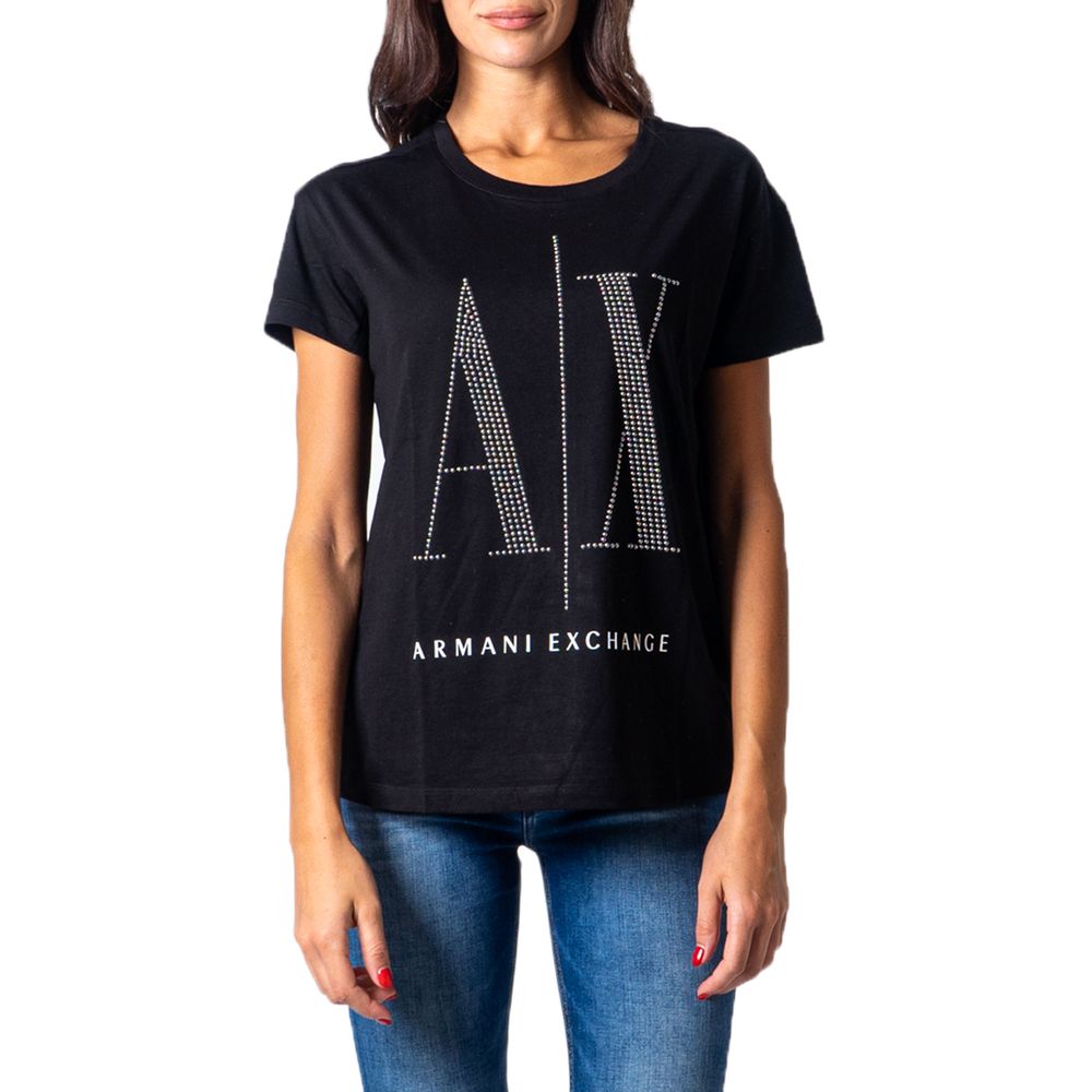

Черные хлопковые топ и футболка Armani Exchange
