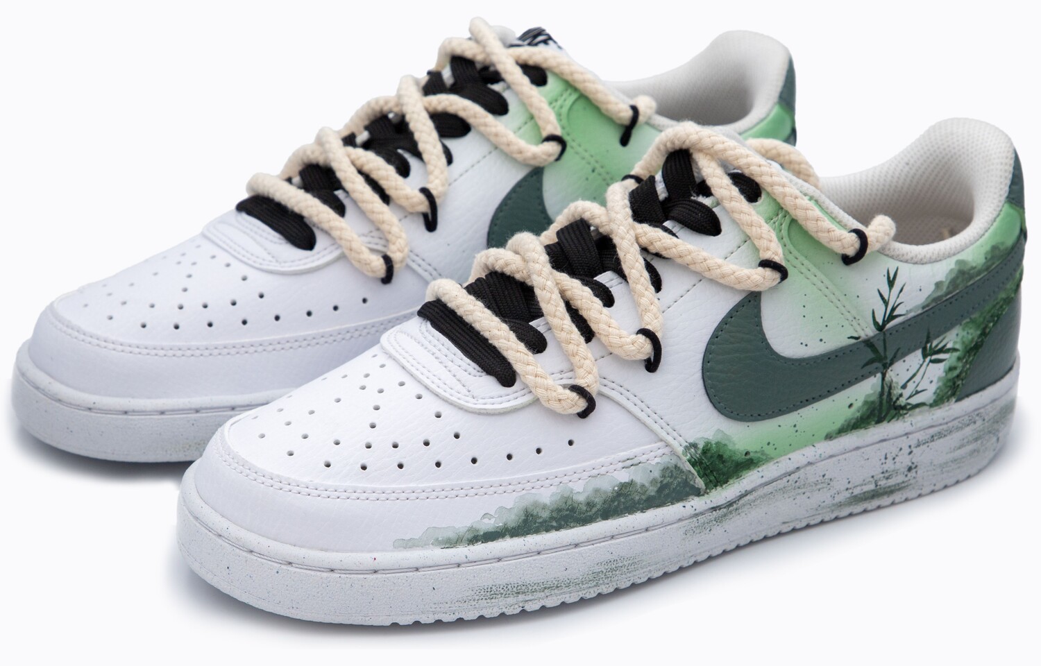 

Кроссовки Nike Court Vision 1 Skateboard Shoes Men Low-Top White/Green, Зеленый, Кроссовки Nike Court Vision 1 Skateboard Shoes Men Low-Top White/Green