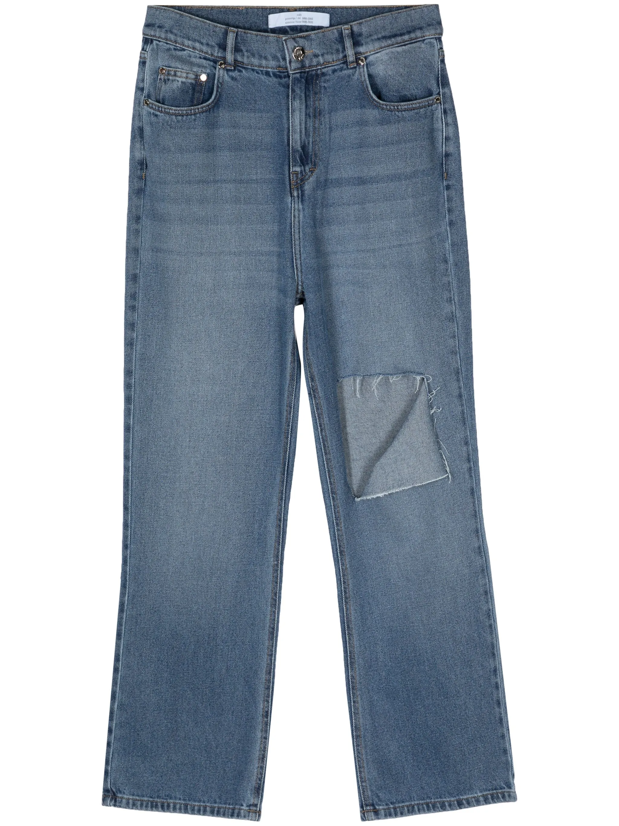 

Прямые джинсы с прорезями Rokh, синий