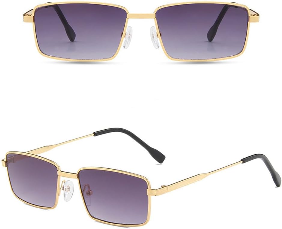 

Солнцезащитные очки для мужчин и женщин 2027 года выпуска, прямоугольной формы, с металлической оправой, защита от УФ-излучения UV400, золотистый цвет MTZJH, One Color