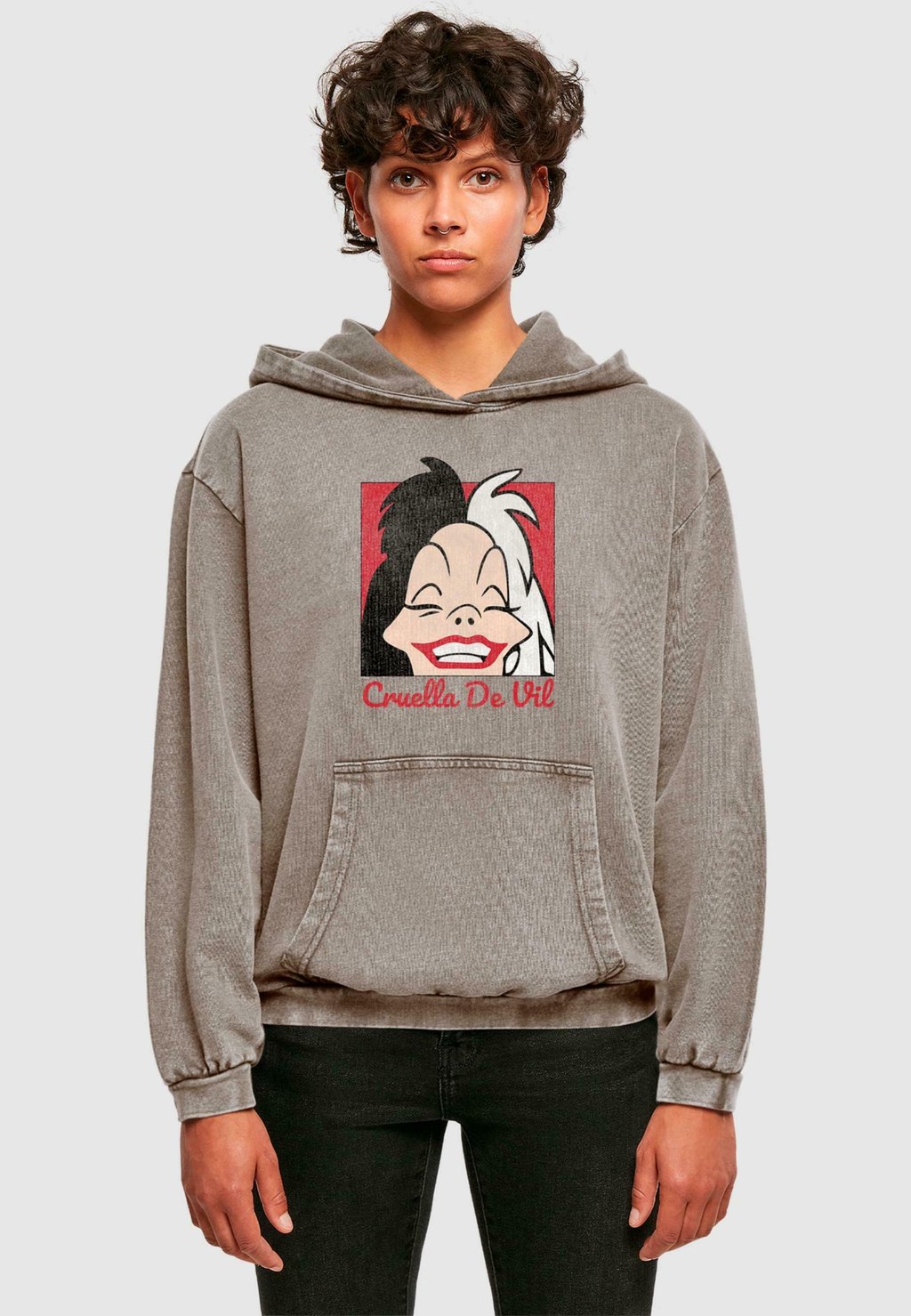

Толстовка с капюшоном DALMATIONS CRUELLA DE VIL HEAD ABSOLUTE CULT, темно-серый
