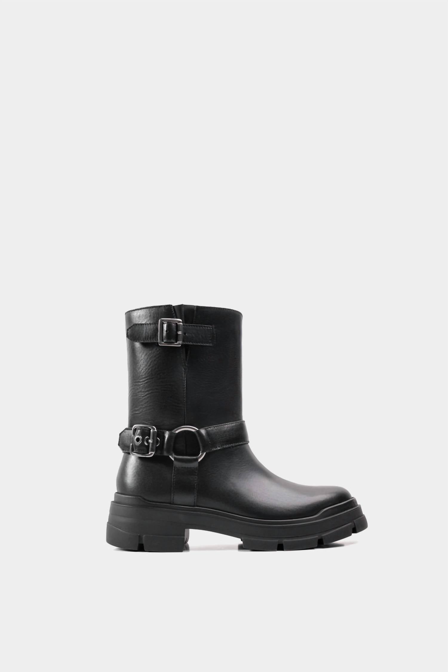 Женские кожаные армейские ботинки в черном цвете Dante Shoes