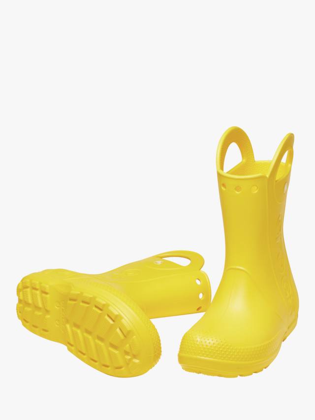 Детские водонепроницаемые резиновые сапоги с увеличенной ручкой Crocs, Yellow — фото 2
