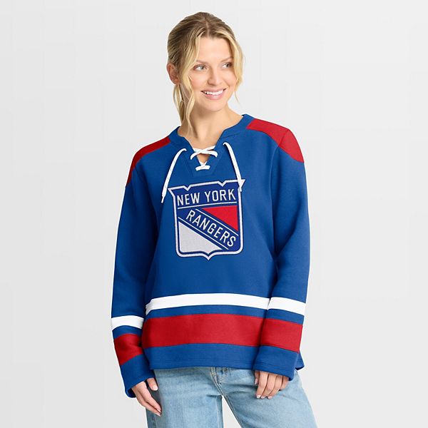 

Женский синий свитер New York Rangers Icing с длинным рукавом и шнуровкой Fanatics