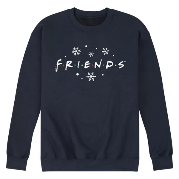 

Мужская флисовая толстовка с логотипом и снежинками от Friends Licensed Character, синий