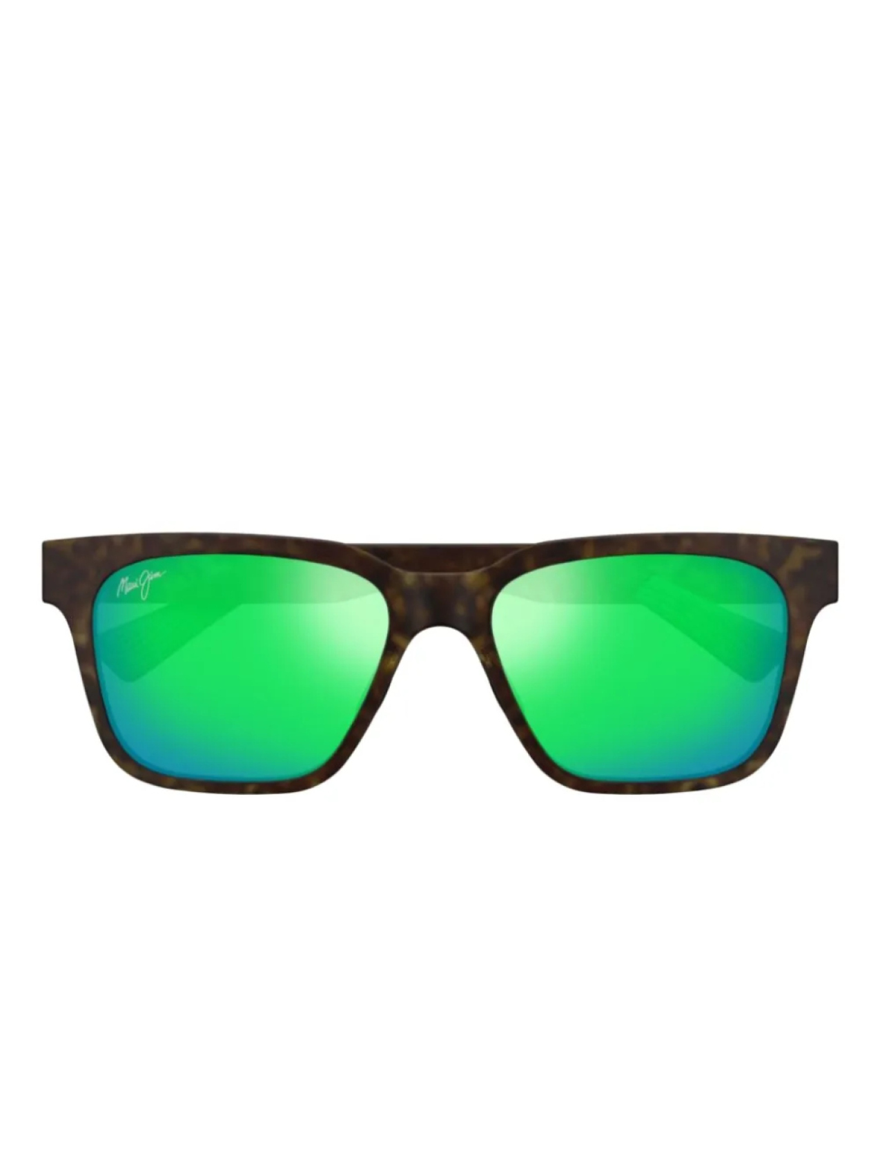 

Солнцезащитные очки Maui Jim с зелеными линзами и черепаховой оправой, черный