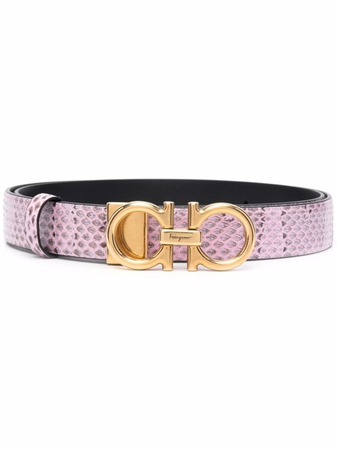 

Ferragamo фактурный ремень с декором Gancini, розовый