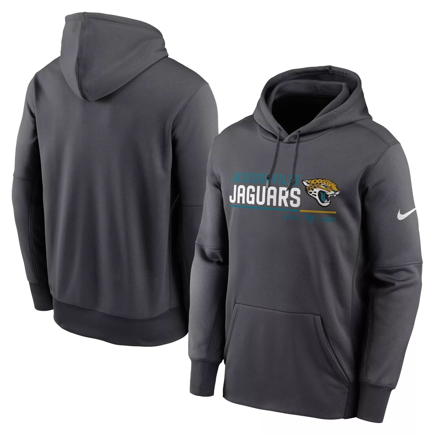 Мужская антрацитовая толстовка с капюшоном и логотипом Jacksonville Jaguars Prime Nike — фото 4