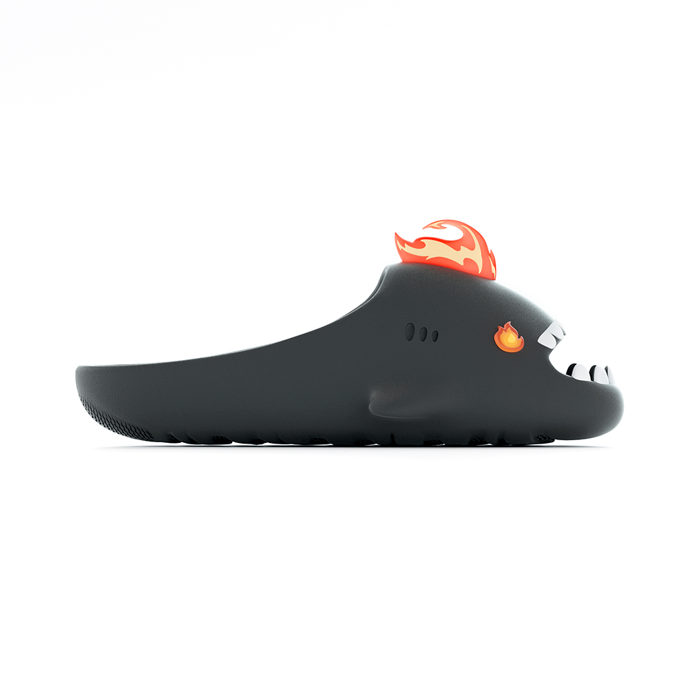 Sharkicks Fire Monster Сланцы Унисекс HelloSlippers, Неоново-зеленый — фото 2