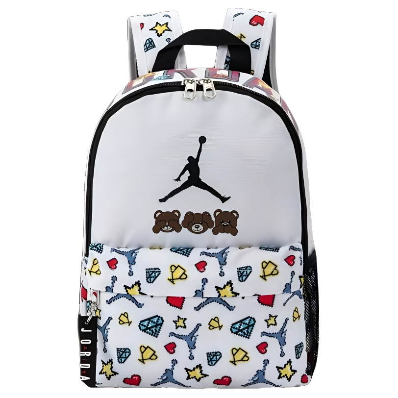 

Jordan Полиэстеровый повседневный рюкзак малого размера женский белый, 3 Pack Bears