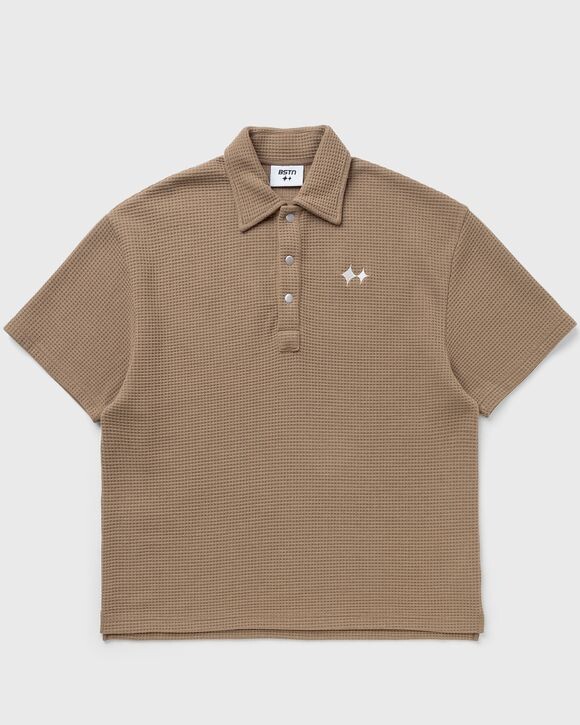 

Поло Bstn Brand Oversized Waffle Polo Shirt, коричневый