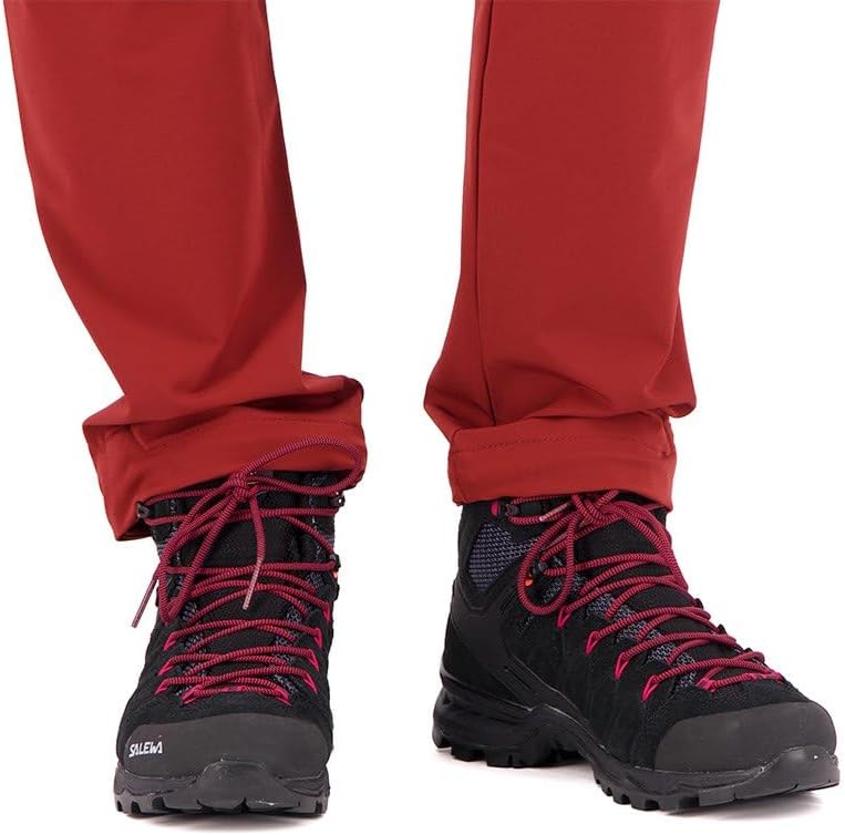 Мужские водонепроницаемые треккинговые и походные ботинки Salewa Alp Mate Mid, черный/розовый — фото 2