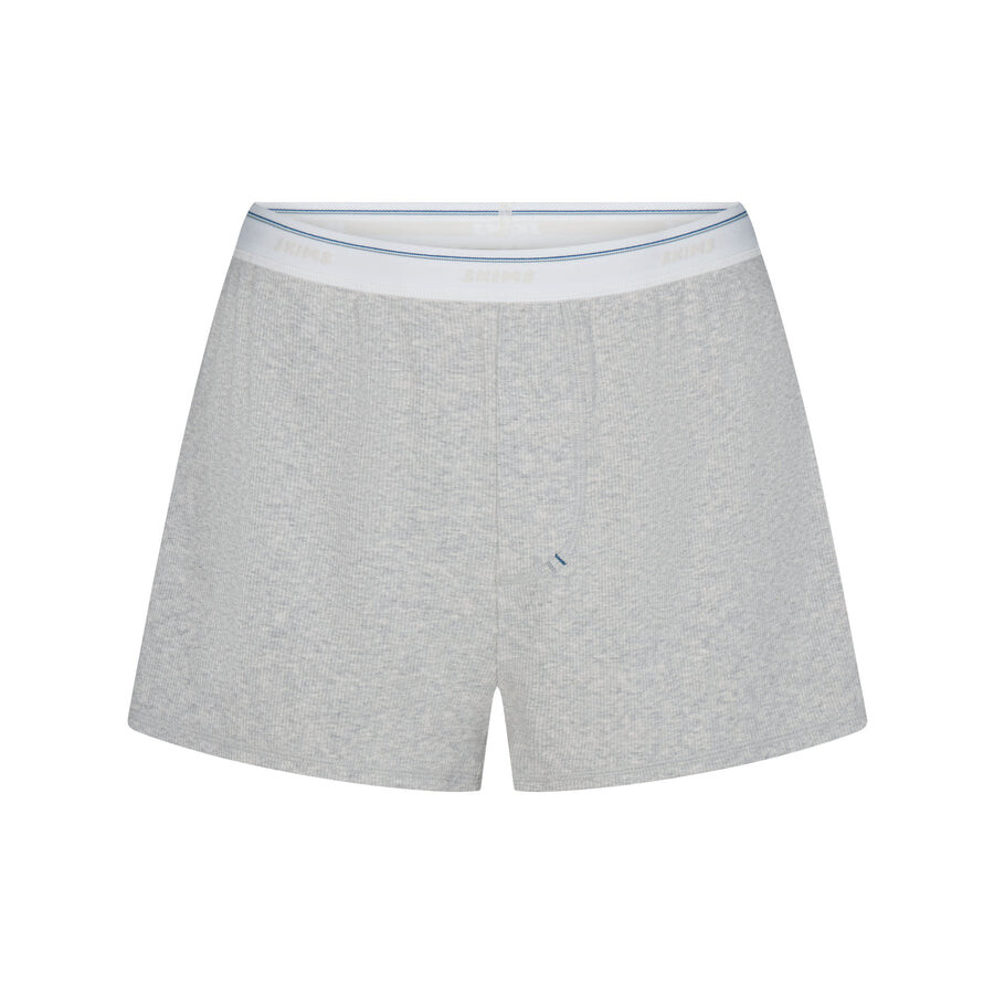 

Свободные боксеры SKIMS Cotton Rib, цвет Light Heather Grey Stripe