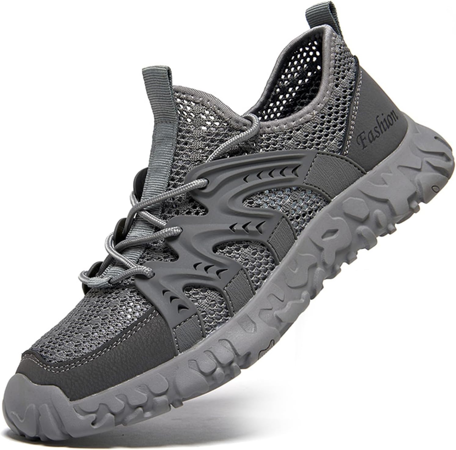 

Мужские дышащие сетчатые кроссовки для ходьбы с амортизирующей мягкой подошвой, повседневная обувь, модные кроссовки Abborora, серый