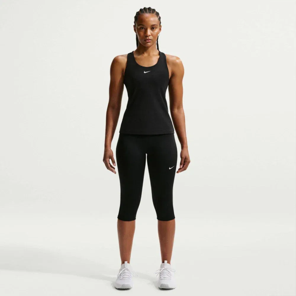 Спортивный бюстгальтер-топ Nike Swoosh для женщин, черный, Dri-fit, с поддерживающими вставками, DSGL950, Black — фото 4