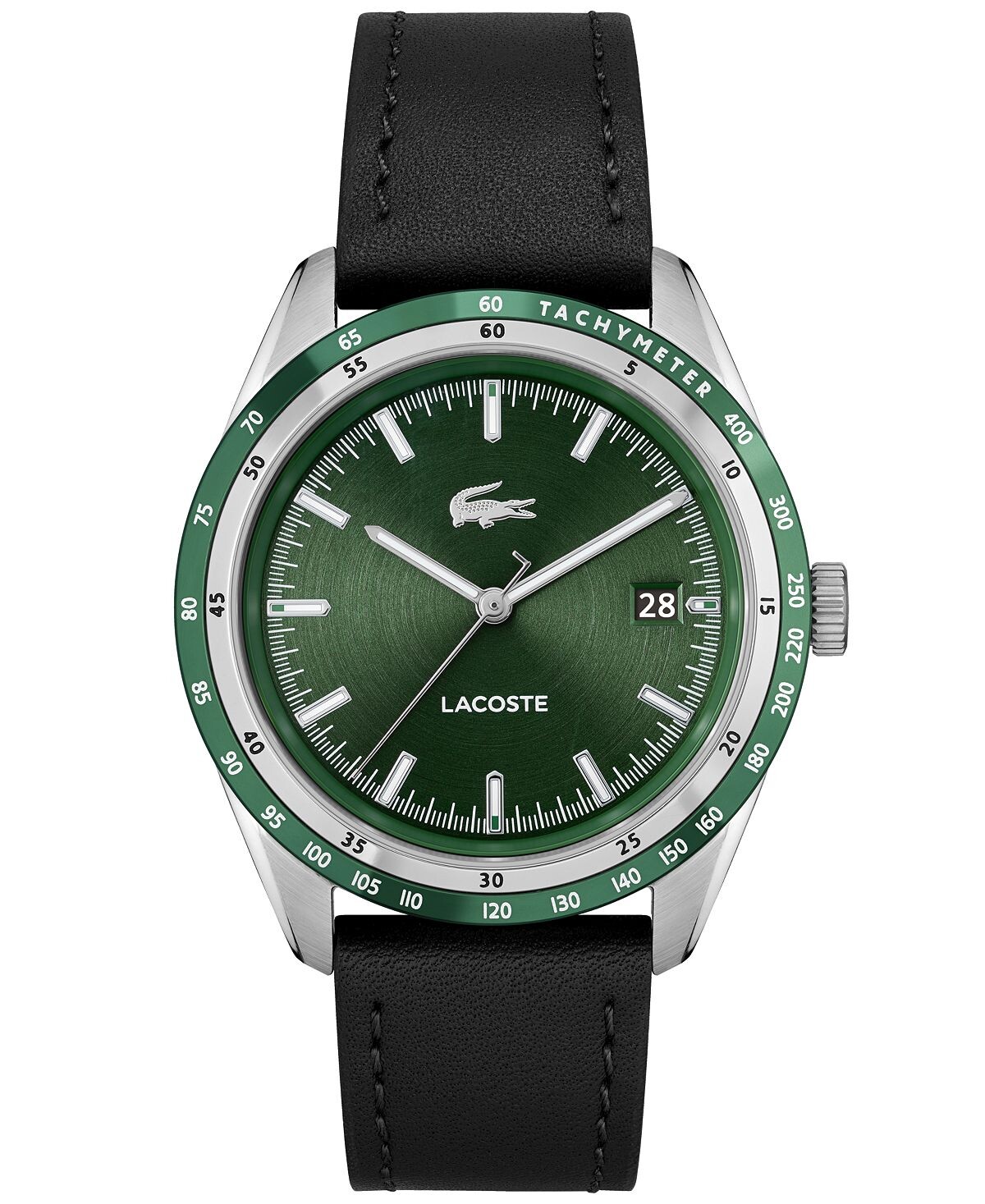 

Мужские часы Everett с черным кожаным ремешком, 40 мм Lacoste