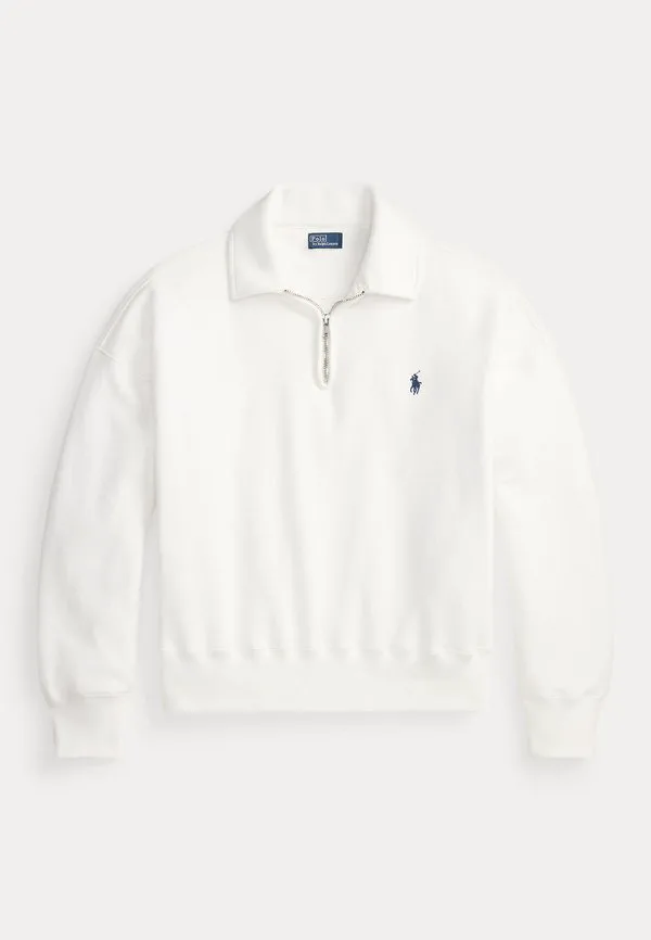 Флисовая толстовка с застежкой-молнией до середины груди Polo Ralph Lauren, White — фото 4