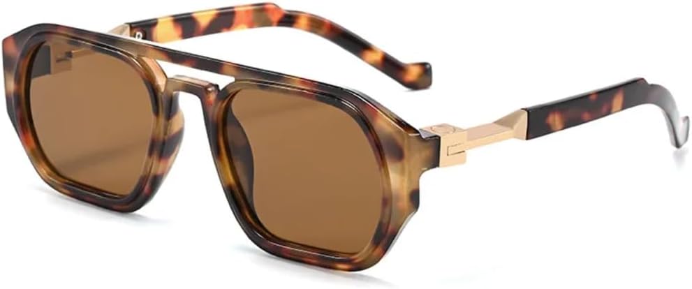 

Солнцезащитные очки для мужчин и женщин - защита UV400 - линзы с двойной перемычкой и градиентным покрытием для занятий спортом на открытом воздухе и вождения DSVIGF, Leopard Tea