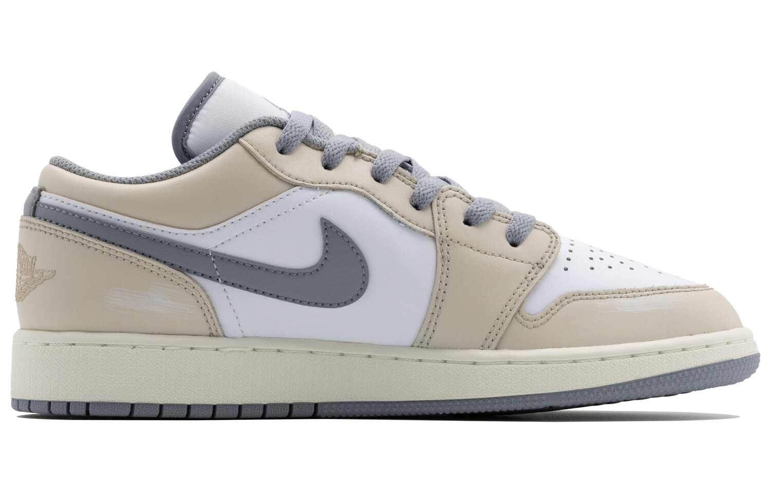 Кроссовки Air Jordan 1 Vintage Basketball Shoes Men Low-top Beige/White, цвет Off White — фото 3