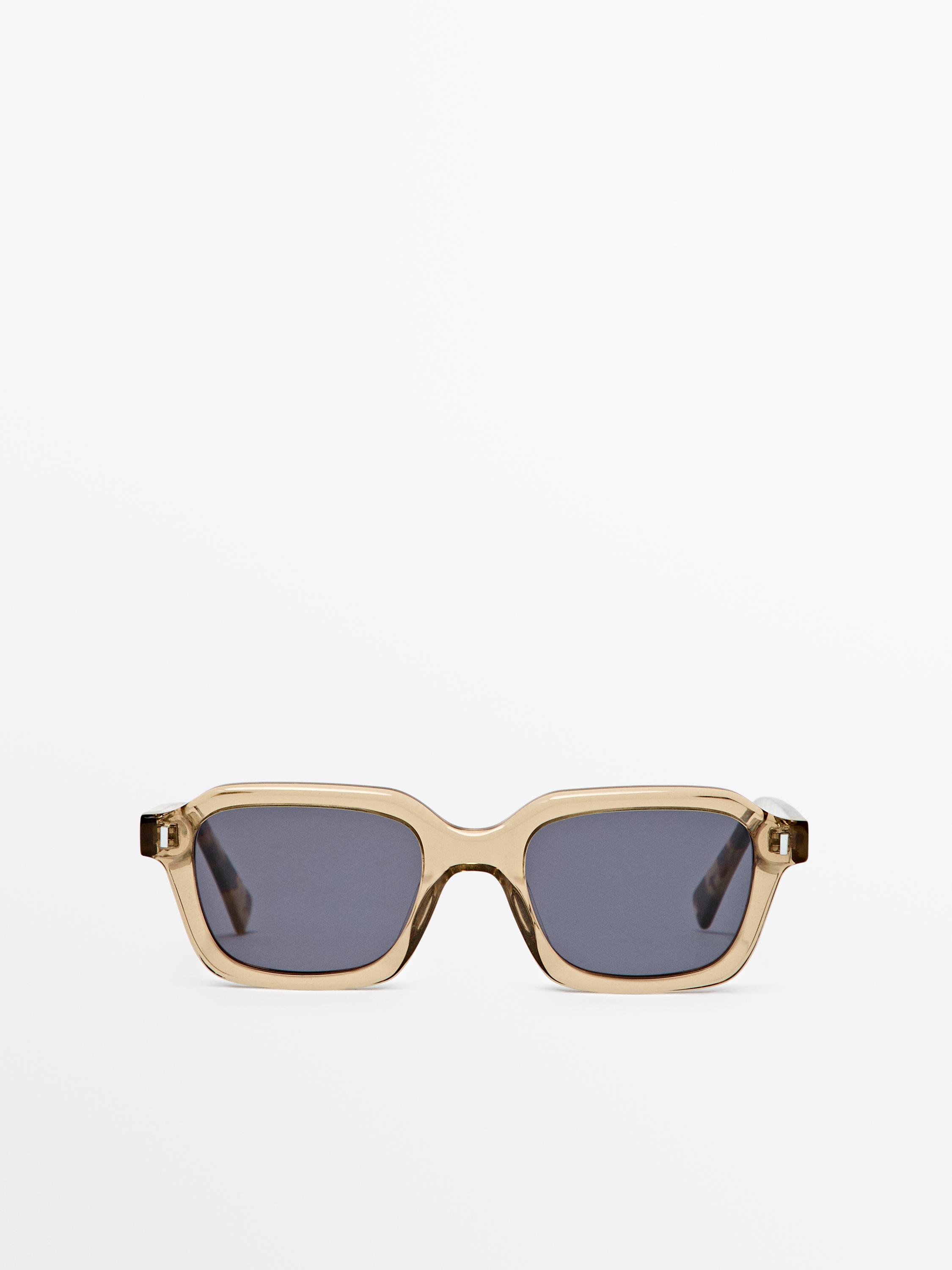 

Прямоугольные солнцезащитные очки Massimo Dutti, горчичный