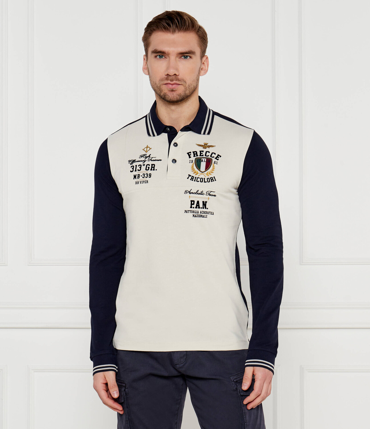 

Поло Aeronautica Militare Regular Fit, экрю