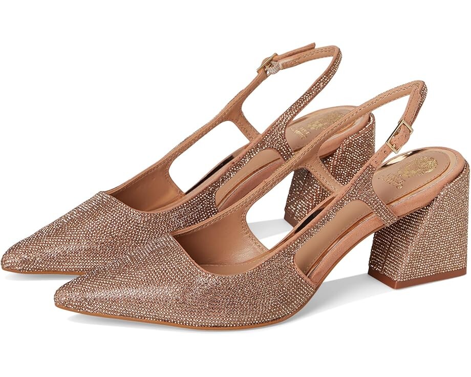 

Туфли Vince Camuto Sindreea Rhinestone Block Heel Slingback Pump, цвет Blush