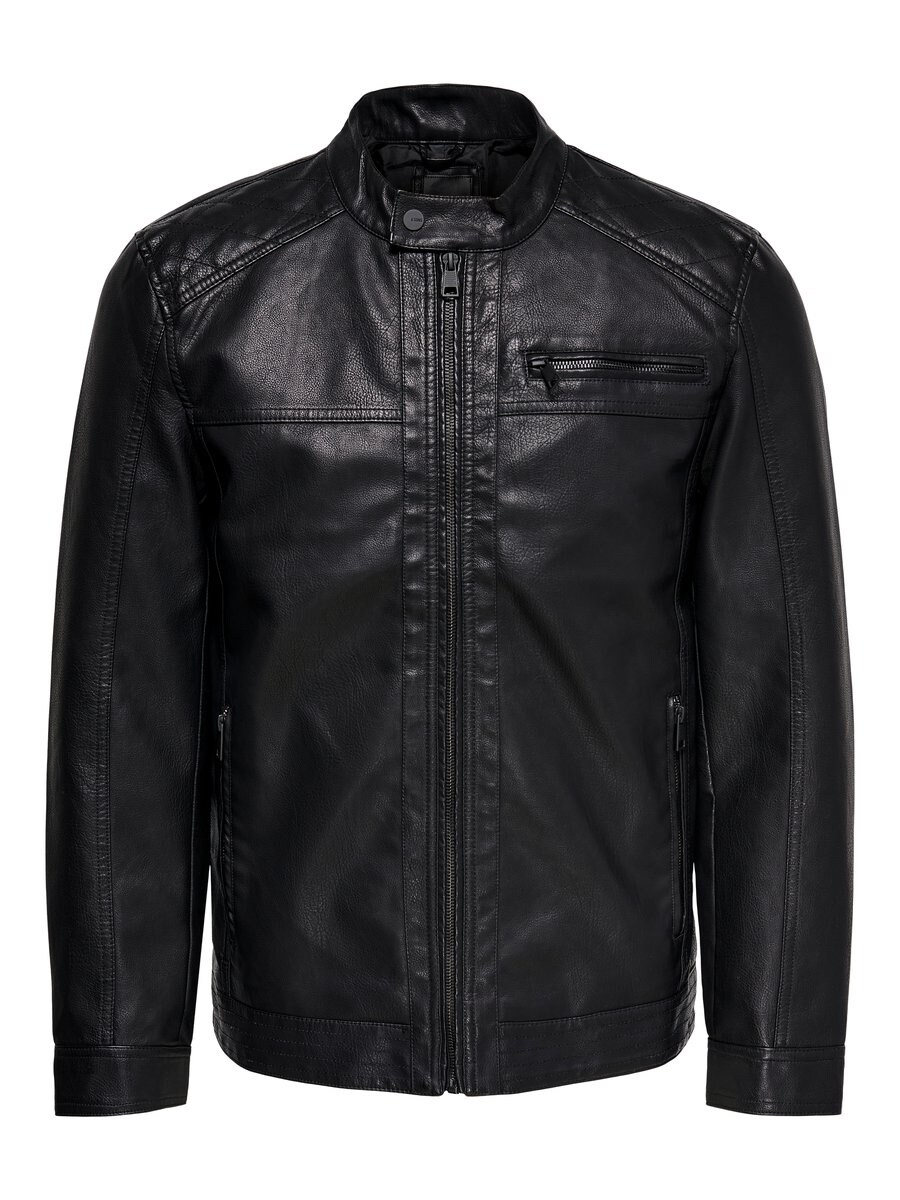 

Кожаная куртка Only & Sons Between-Season Jacket Al Pu, черный