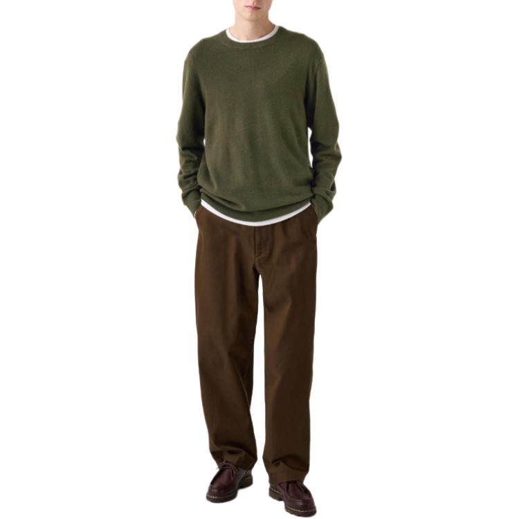 Uniqlo Кашемировый свитер унисекс, оливковый — фото 4