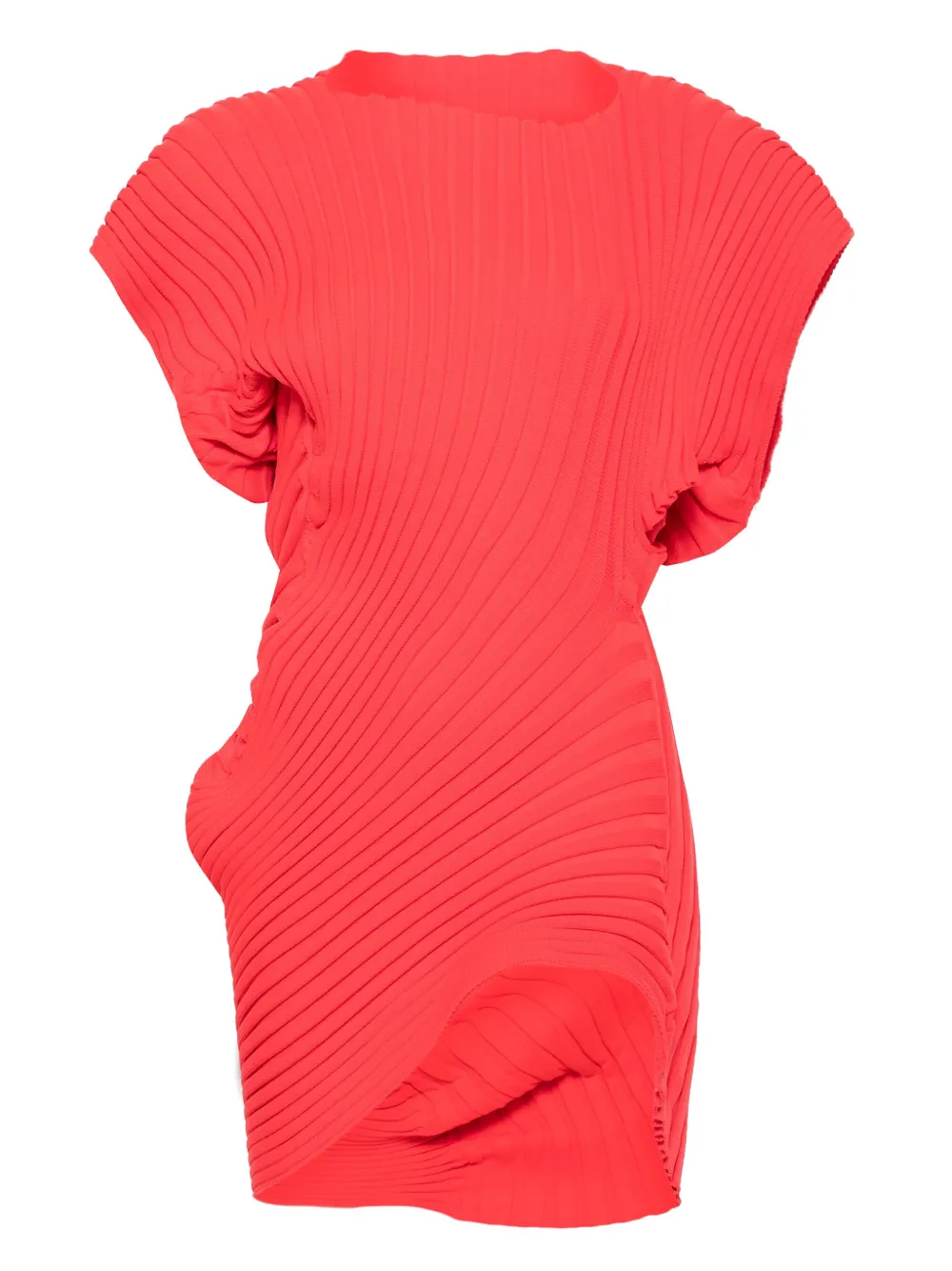 

Топ с короткими рукавами из рубчатой вязки Issey Miyake, красный