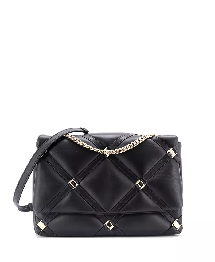 

Маленькая мягкая сумка-клапан Vara с заклепками, стеганая кожа Pre-Owned Salvatore Ferragamo, черный