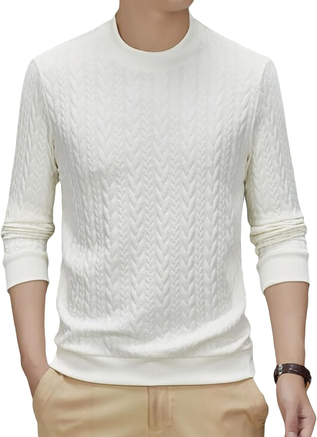 

Мужской термо-свитер Maiyifu-GJ, вязаный, с длинным рукавом