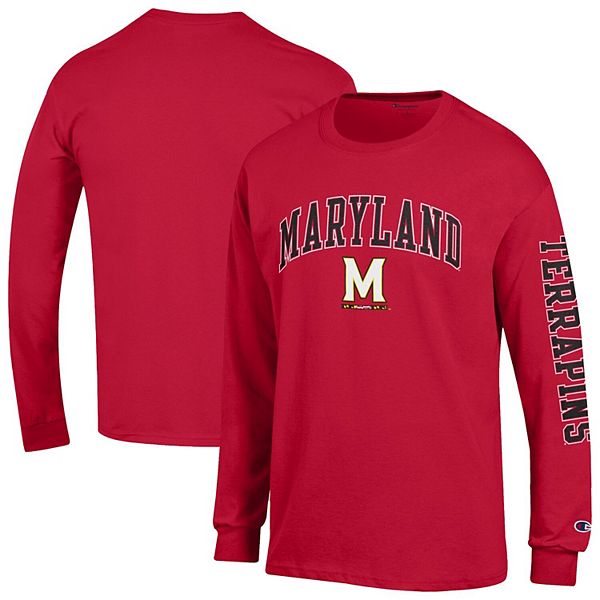 

Мужская красная футболка с длинным рукавом maryland terrapins arch over logo 2-hit Champion