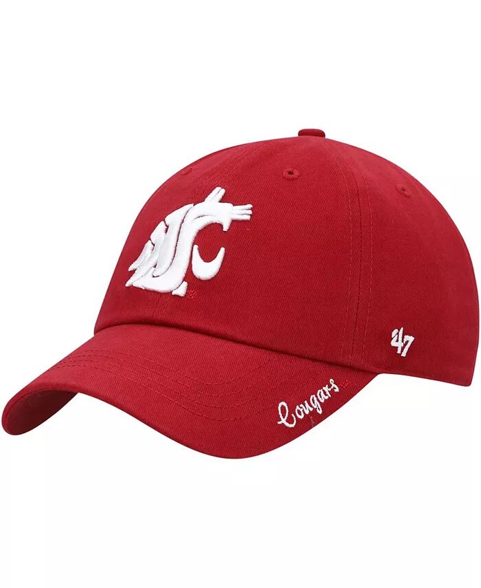 

Женская темно-красная шапка Washington State Cougars Miata Clean Up с логотипом и регулируемой головной убор '47 Brand