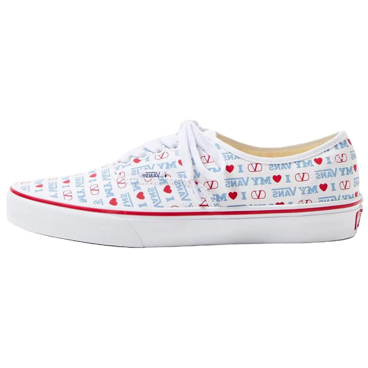 Valentino Vans Collaboration LOVE низкие скейтерские кроссовки мужские white — фото 3