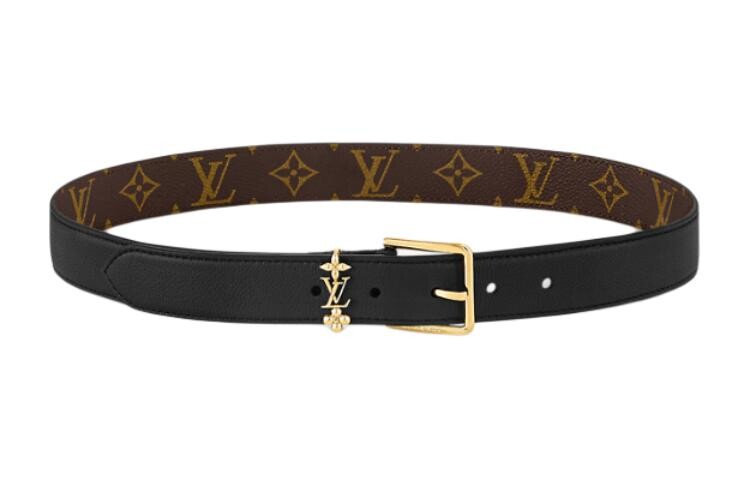 

Ремень женский Louis Vuitton с пряжкой, черный / коричневый