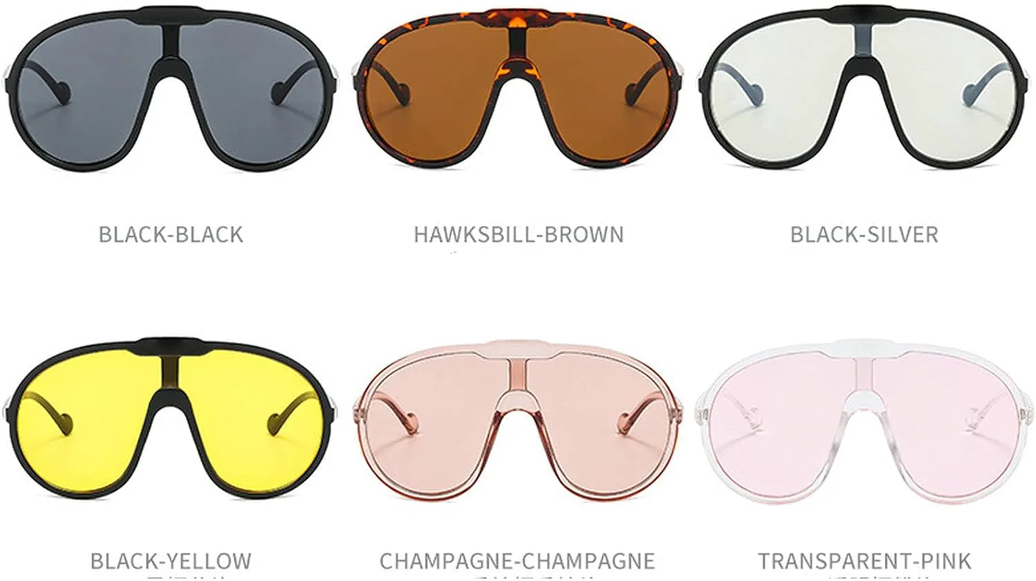 

Крупные цельные солнцезащитные очки для женщин и мужчин, модные винтажные солнцезащитные очки в стиле панк, большие очки с защитой от УФ-излучения UV400 mincl, Black