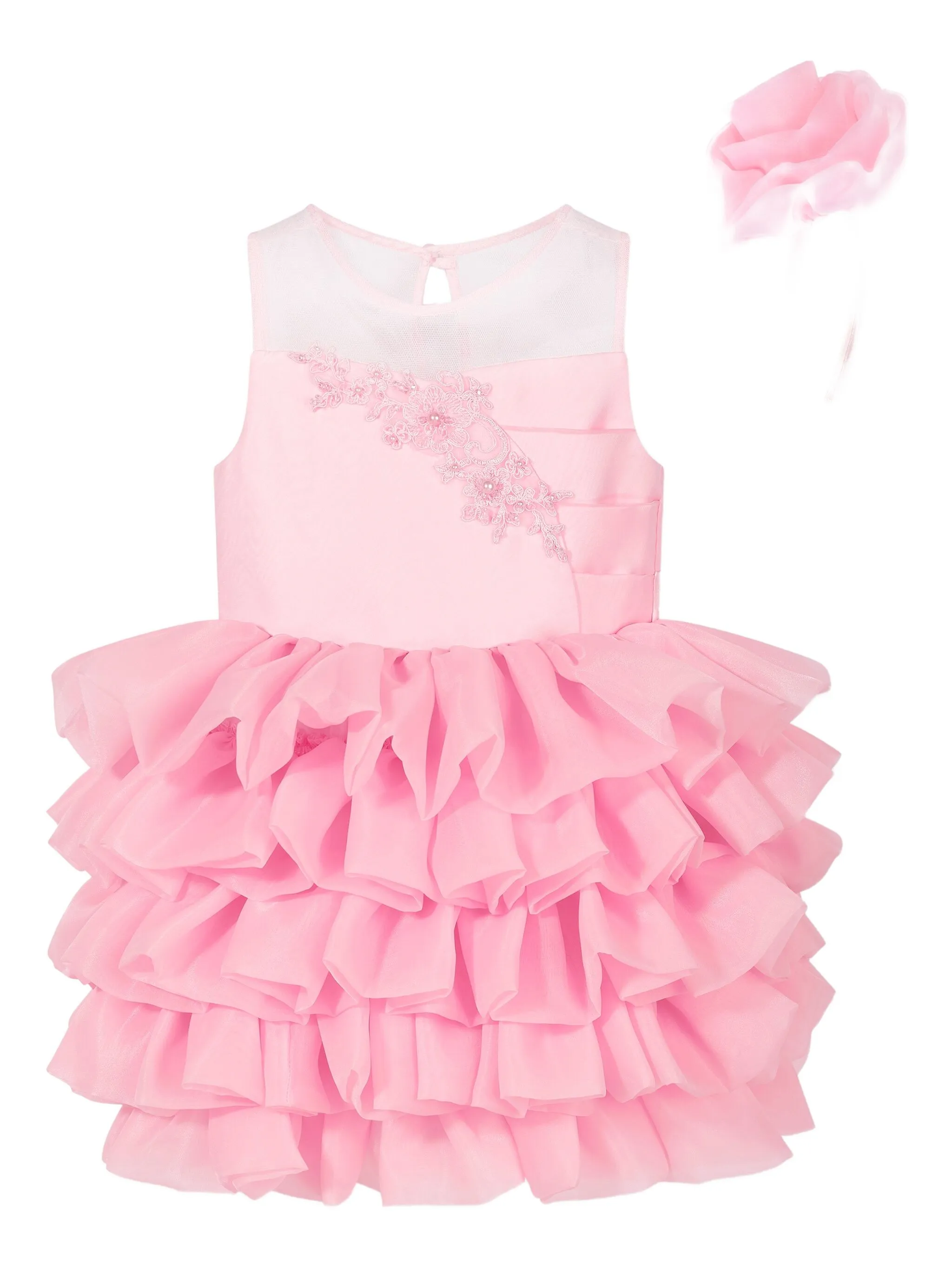 Декорированное платье с оборками Dress & Fleur, розовый — фото 3