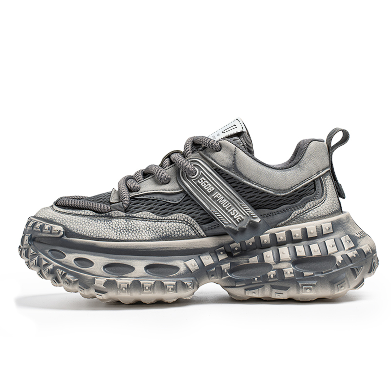 

Кроссовки Cushioning, Abrasion Resistant, Breathable, Height Increasing Low top Chunky Sneakers Men's URBAN AUTHENTIC, серый