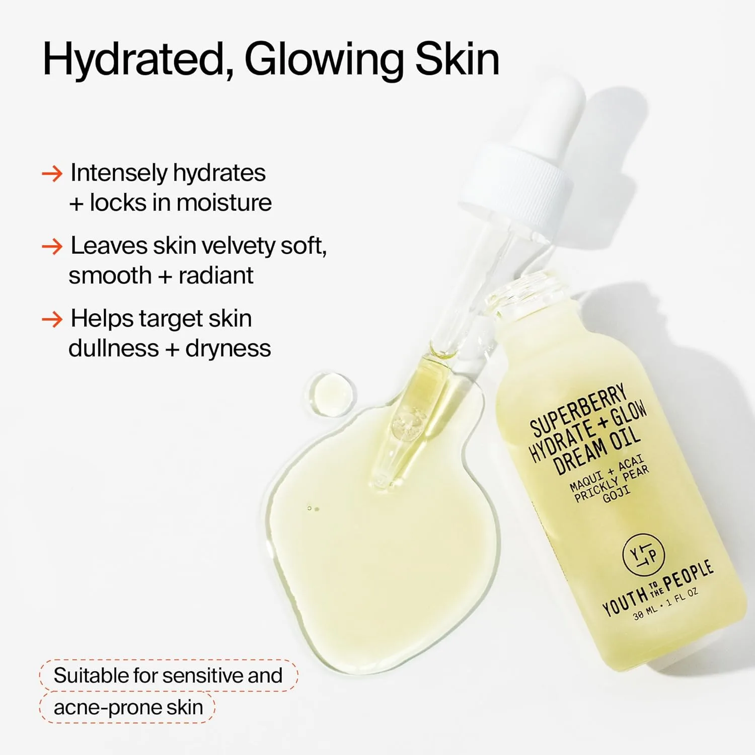 Масло для лица Youth To The People — Superberry Hydrate + Glow Dream Face Oil - восстанавливает тусклую и сухую кожу, 30 мл — фото 3