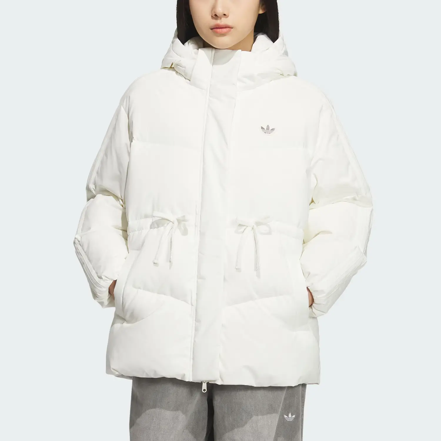 Куртка BOW MID DOWN женская Adidas Originals, белый — фото 3